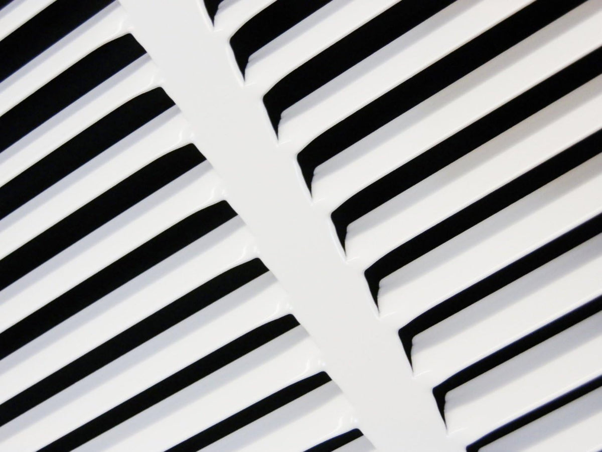 HVAC Premium 14'' x 10'' [Duct Opening] Flat Stamped Steel Return Air Grille - Sidewall and Ceiling - HVAC Vent Duct Cover - White [Outer Dimensions: 15.75''w X 11.75''h]