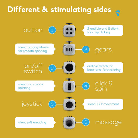 PILPOC theFube Fidget Cube for Stress Relief Adults & Kids Midnight-Crimson