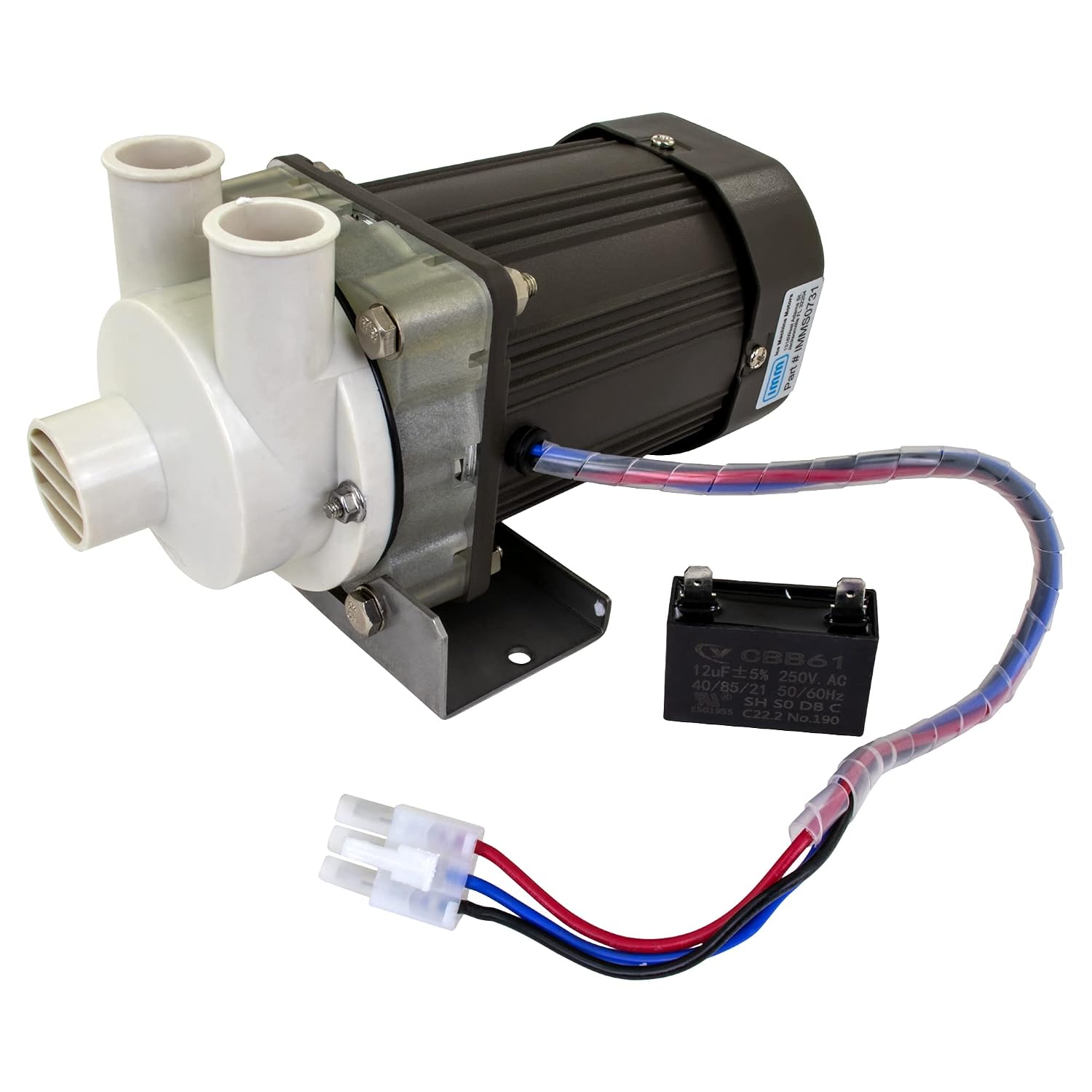 IMM Ice Machine Motor Replacement for Hoshizaki S-0731 Ice Machine Motors Includes mounting Plate 14 inch Cable & Plug Fits 900-SD, KM-1300MAH, and KM-1340MRH
