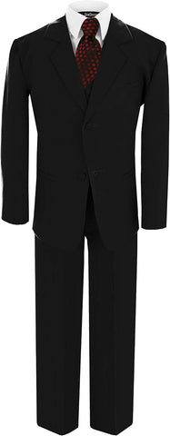 Boys 5 Piece Formal Suit Set with Shirt, Vest, Tie, and Pants, Baby to Teen