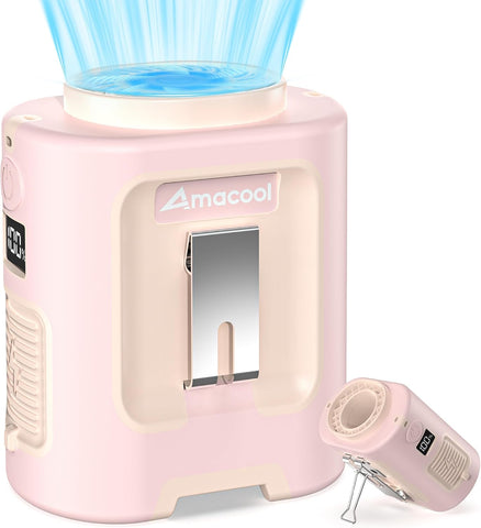 AMACOOL Mini Portable Waist Fan Clip on, 13000RPM Wearable Shirt Belt Fan
