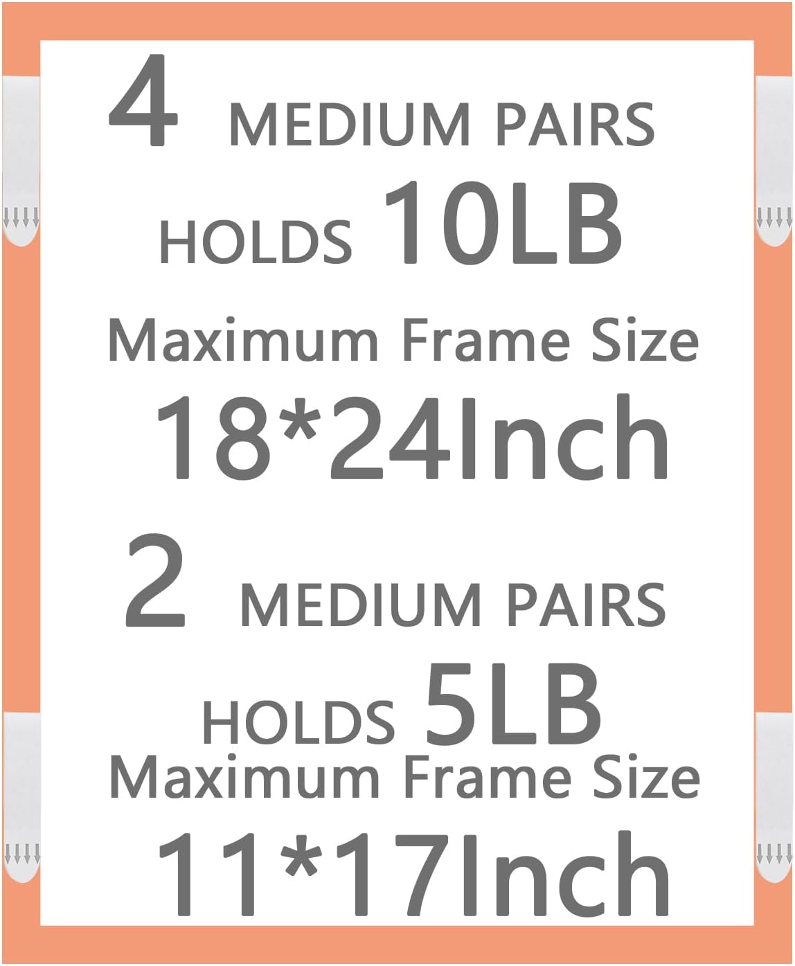 Gisde Medium Picture Hanging Strips Heavy Duty, 20-Pairs(40 Strips) Sticky Picture Hangers for Walls No Damage Wall Picture Hangers Without Nails Refill Adhesive Poster Strips (Medium-20 Pairs)