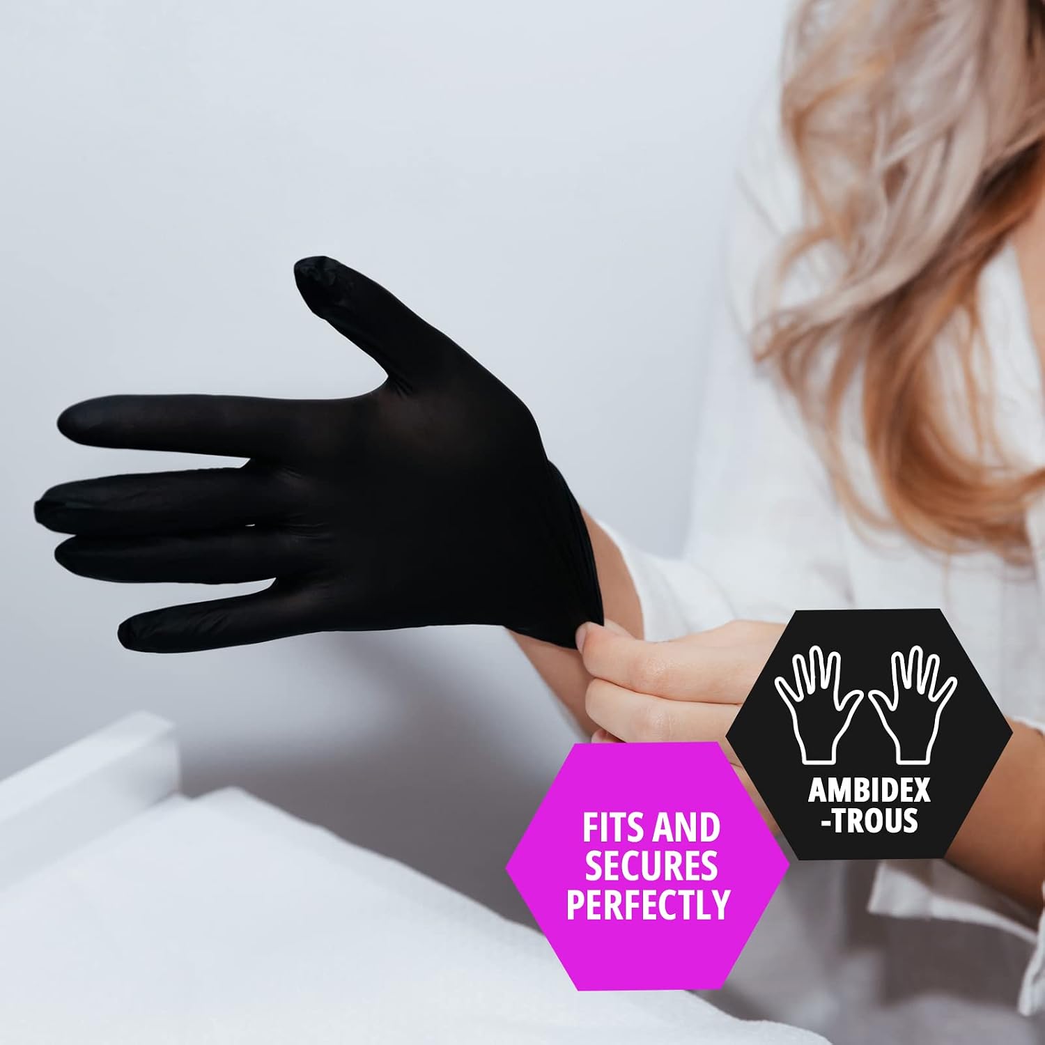 MED PRIDE Black Nitrile Gloves, 4 Mil,Latex & Powder-Free,Medium,1000-Count
