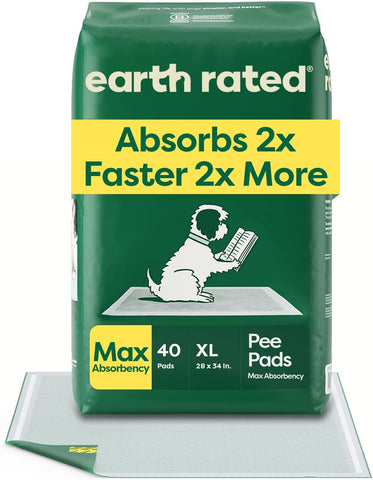 Earth Rated 40 Puppy Pads, Max Absorbency Pee Pads for Dogs, XL