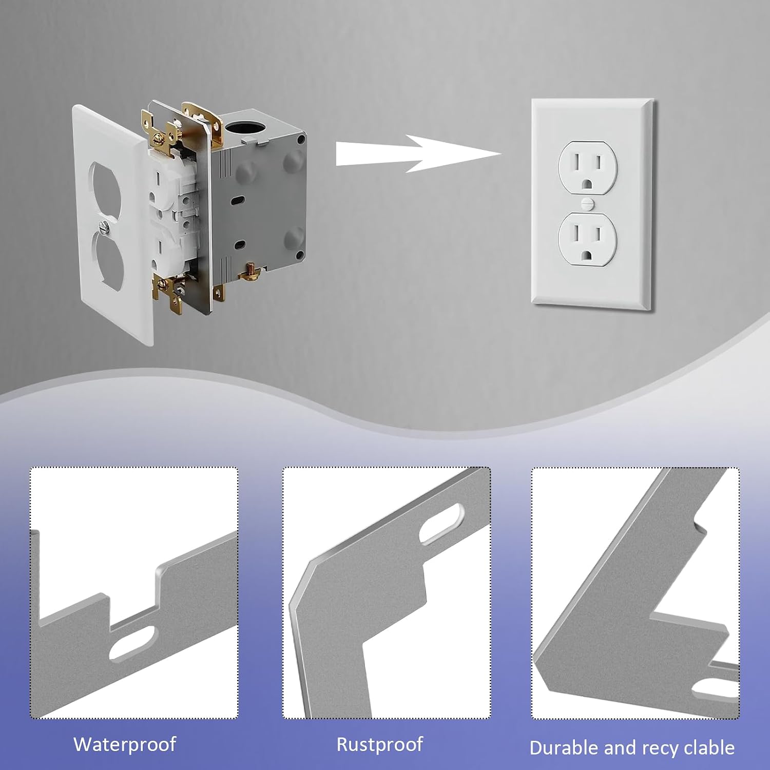 Outlet Spacer,Flush Fit Device Leveling Plates For Wall Outlet Repair And Loose Electric outlets Fix,Self-Leveling Electrical Socket Extenders for Electrical Box and Switches