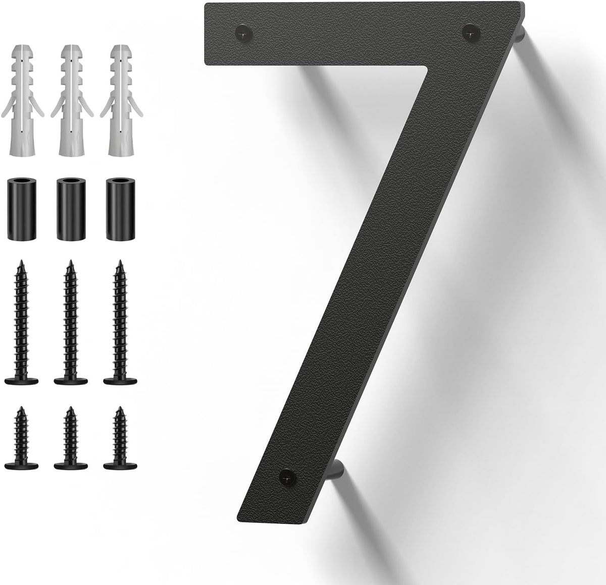 Metal House Numbers, Stainless Steel for Outside, Mailbox Numbers, Black 7
