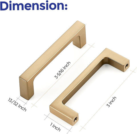 Ravinte Champagne Bronze Kitchen Square Cabinet Handles 3 Inch 30 Pack