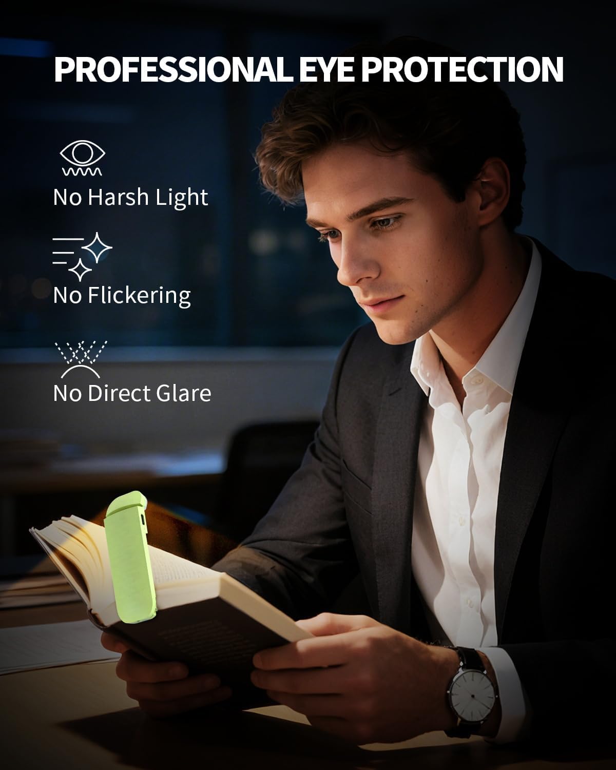 HEMONNKAM Reading Light, Rechargeable Clip-On Book Light for Bed at Night