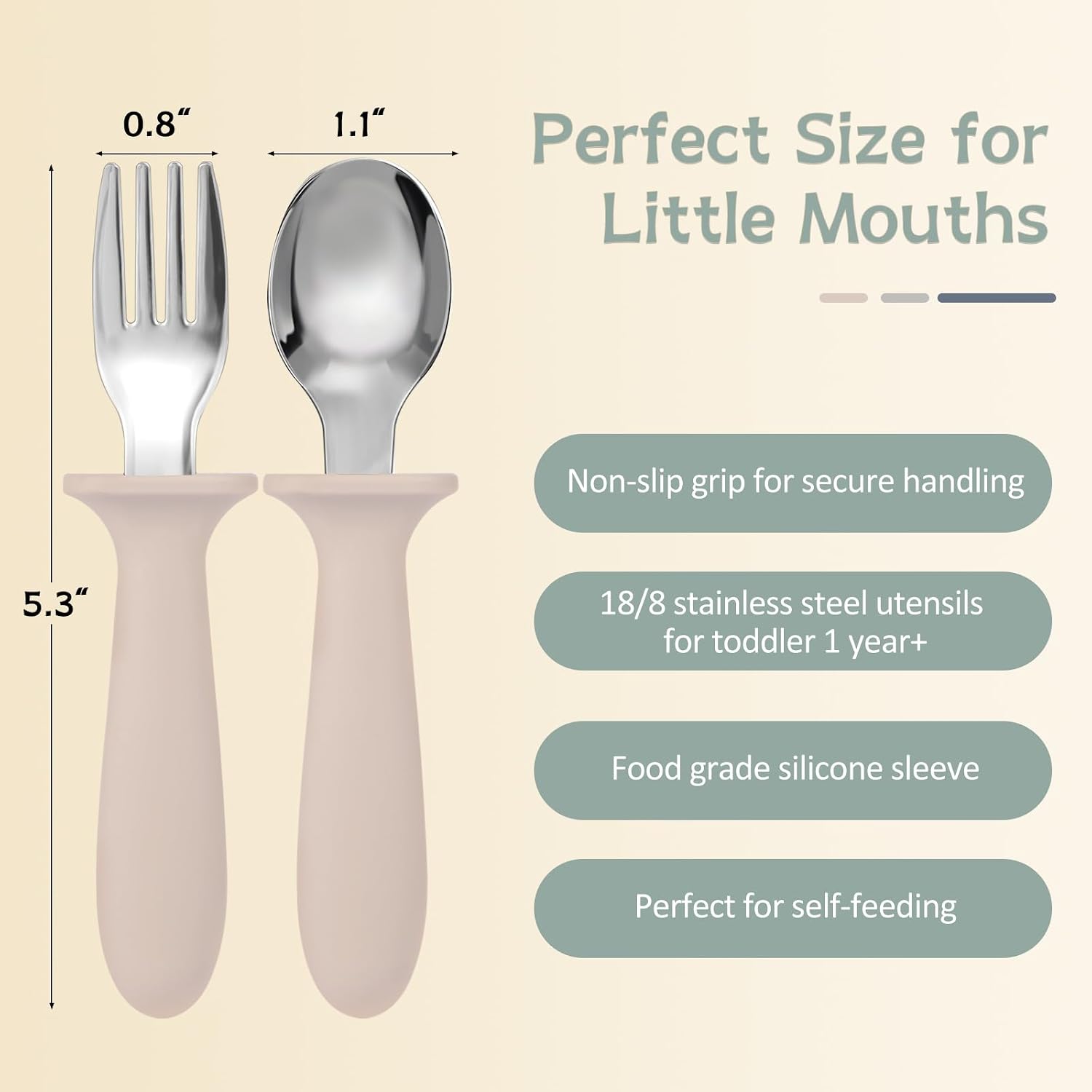 Eascrozn Toddler Forks and Spoons Set, 6 Pack Toddler Utensils, BPA Free