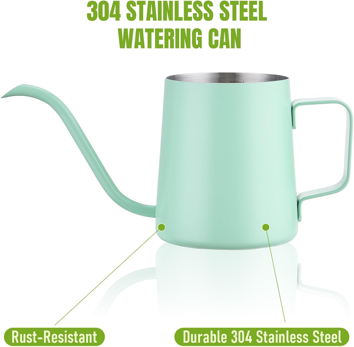 Doseno Green Small Watering Can for Seedlings & Indoor Plants, 12 oz