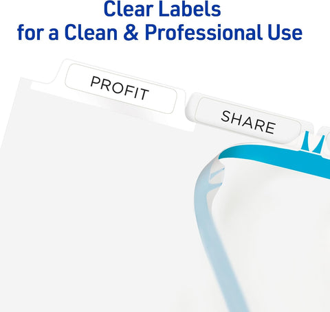 Avery® Index Maker® Clear Label Dividers, 5-Tab, Unpunched, 25 Sets