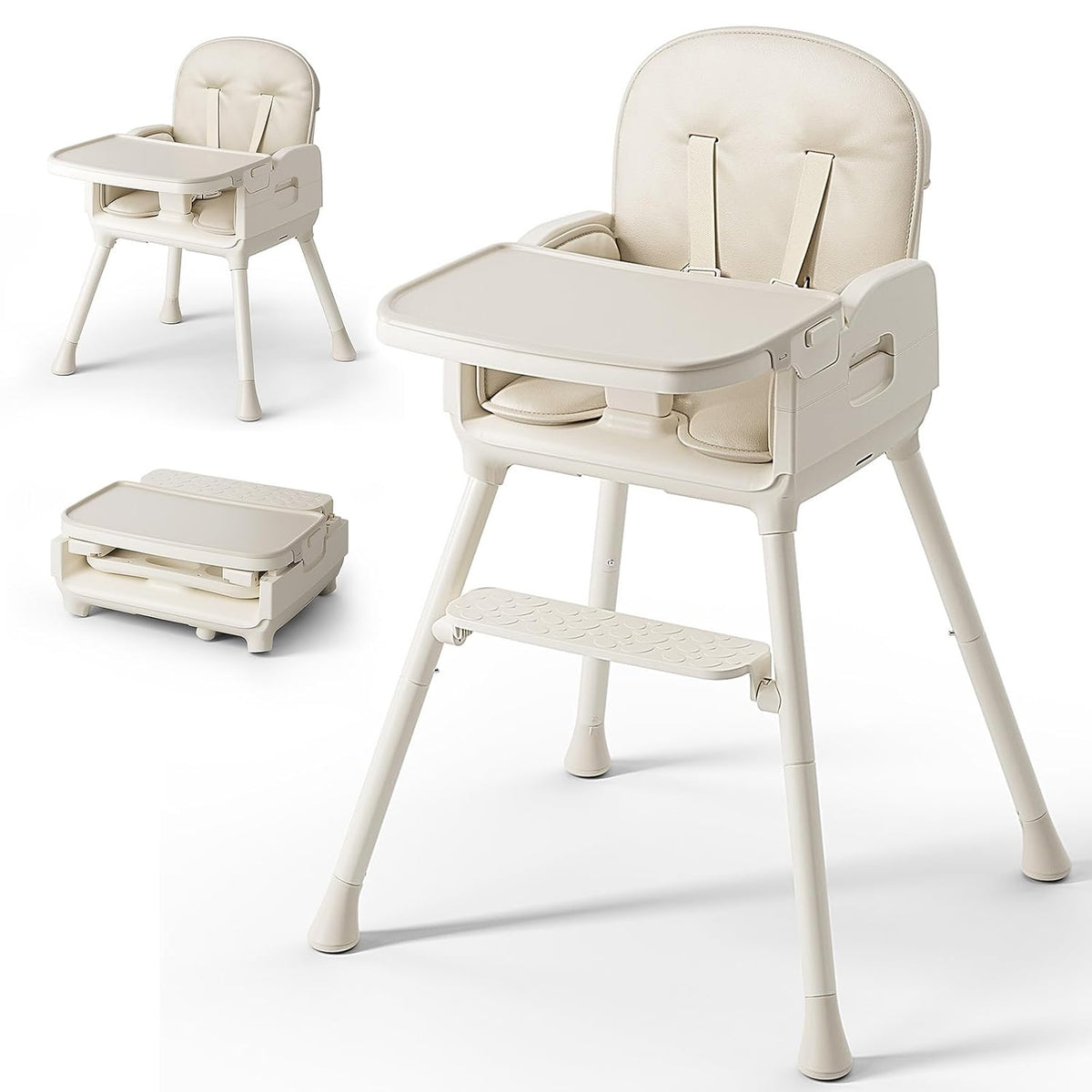 Obee Odee 3-in-1 Portable Baby High Chair for Babies and Toddlers (Beige)