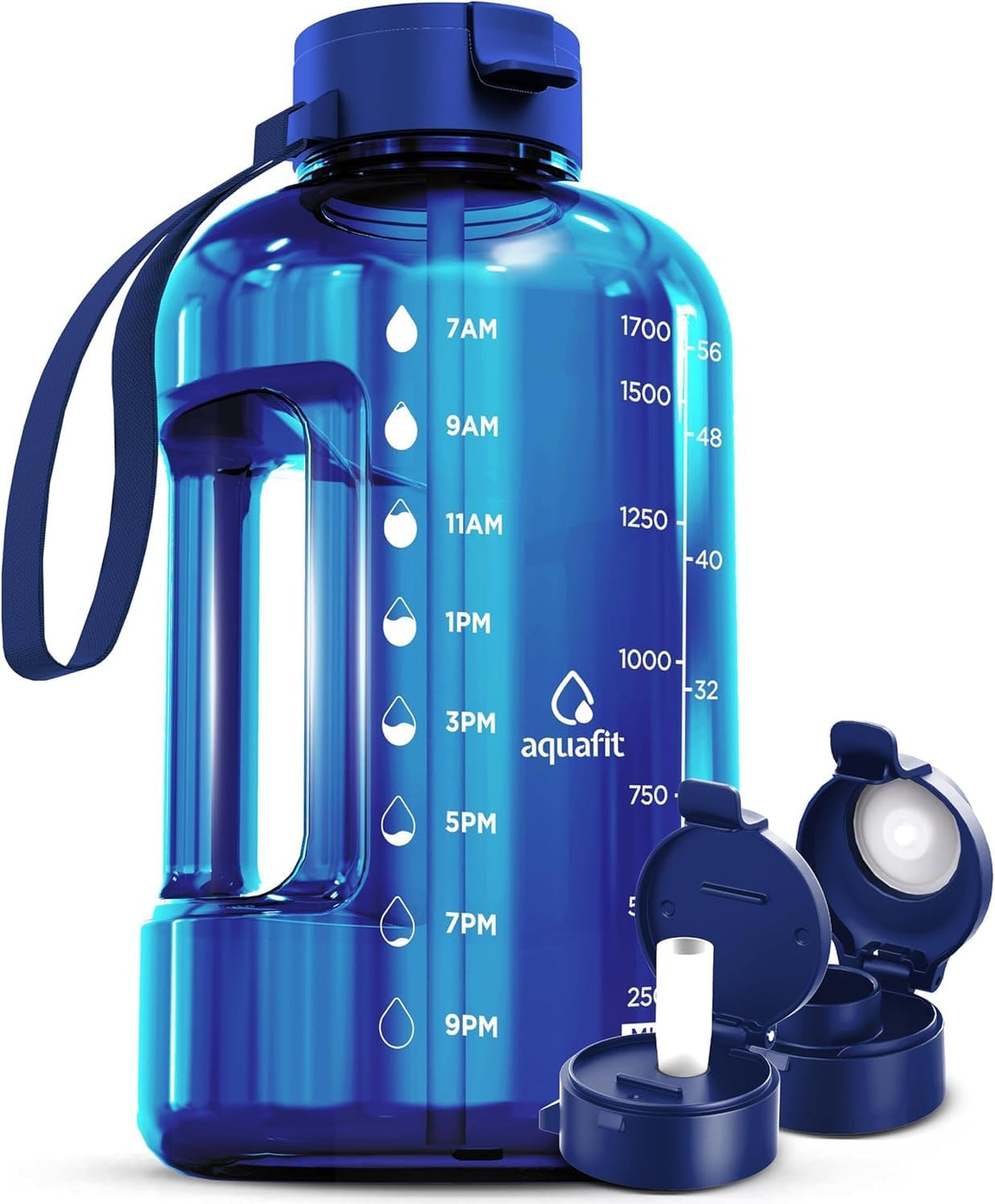 AQUAFIT Half Gallon Water Bottle with Time Marker
