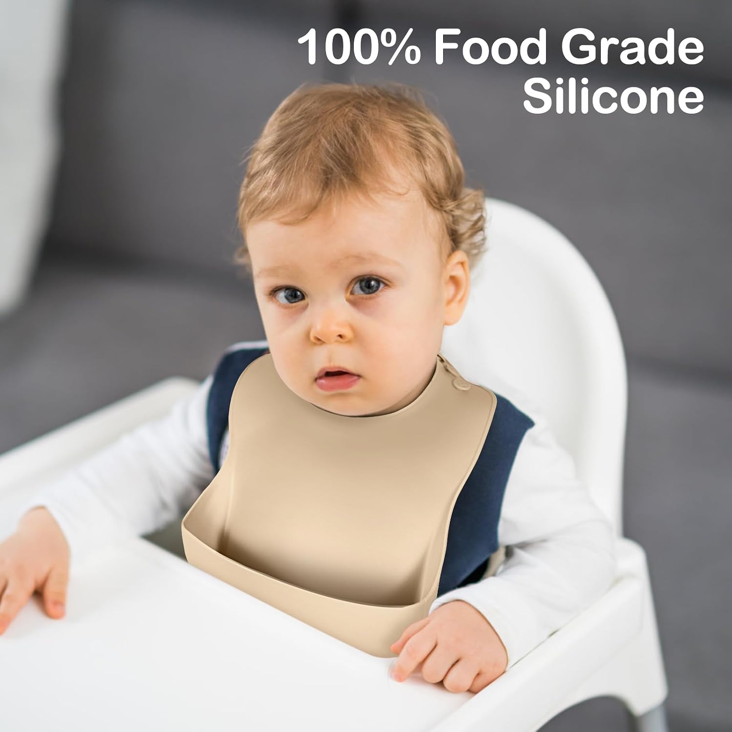 Eascrozn Silicone Bibs for Babies Toddler Set of 3, BPA Free