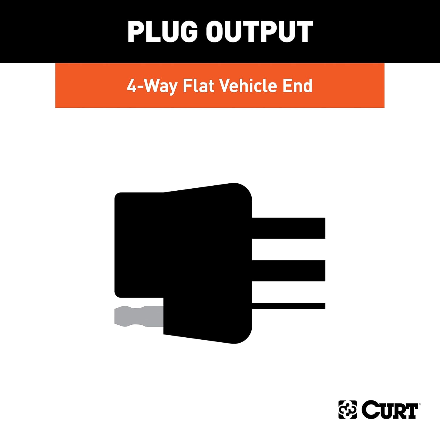 CURT 56468 Custom 4-Pin Trailer Wiring Harness, Fits Select 2021+ Ford Bronco with LED Lights, Vehicle-Side T-Connector, Plug-and-Play No-Splice Install, Tail Light Converter, Dust Cover