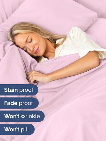CGK Extra Deep Twin Sheet Set - 4pc Cooling Sheets - Light Pink
