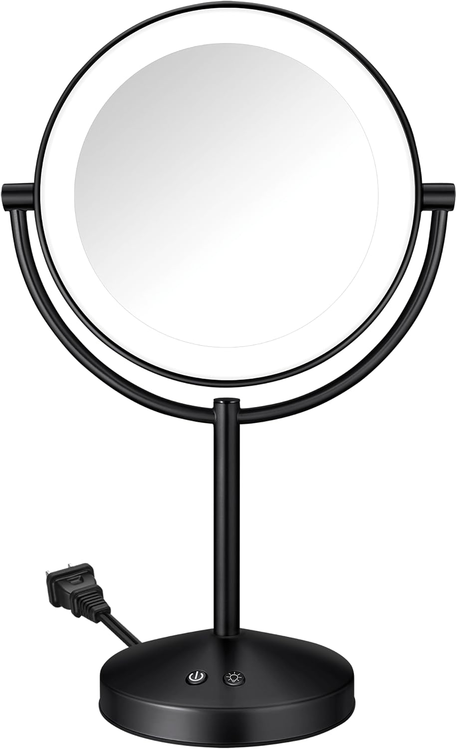 Conair LED Vanity Mirror, Double-Sided, 10x Maginification, Matte Black