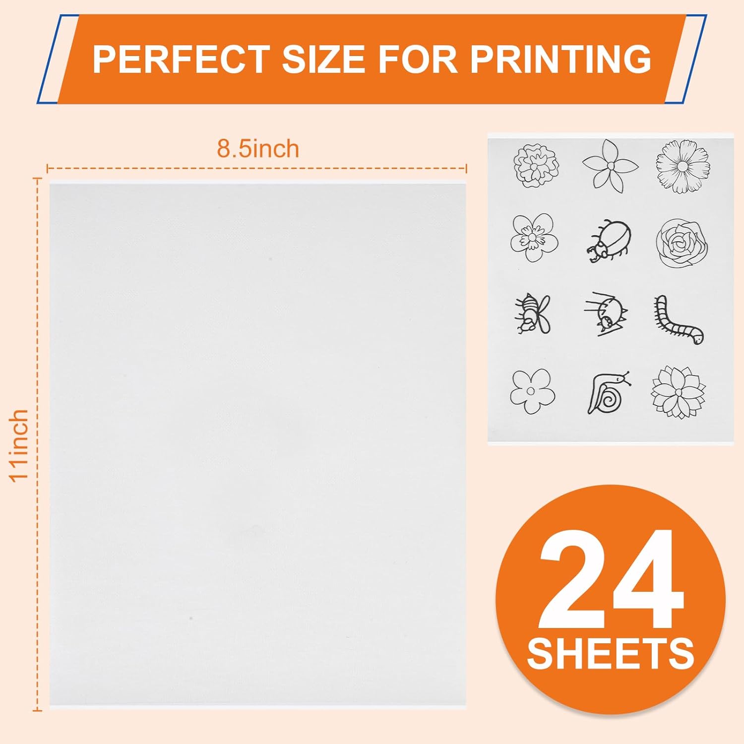 FURWEY Water Soluble Stabilizer for Embroidery,24PCS 8.5x11,Self Adhesive