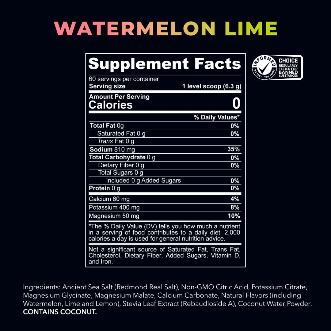 Redmond Re-Lyte Sugar Free Electrolyte Powder Drink Mix (Watermelon Lime)
