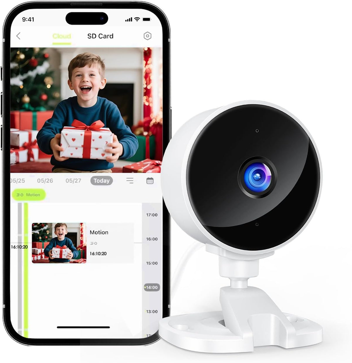 YOTON Indoor Security Camera for Baby Monitor, Home & Pets, 2.4GHz Wi-Fi