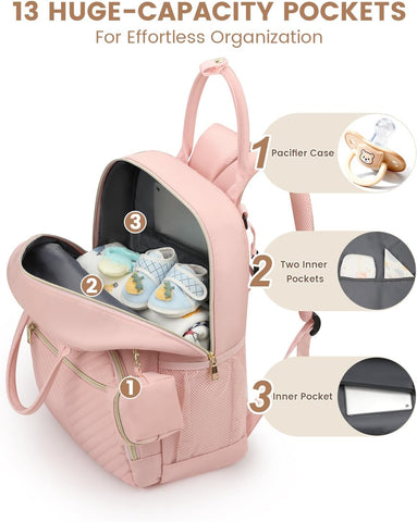 Pritent Diaper Bag Backpack, Baby Bag Backpack Baby Essentials for Mom Dad
