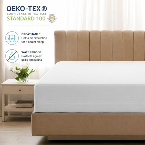 LUX Décor Twin Zippered Mattress Encasement (Pack of 2) - Bed Bug Proof, 100% Waterproof Mattress Protector - 14 Inches Deep All Sided Cover, Noiseless - 39X75