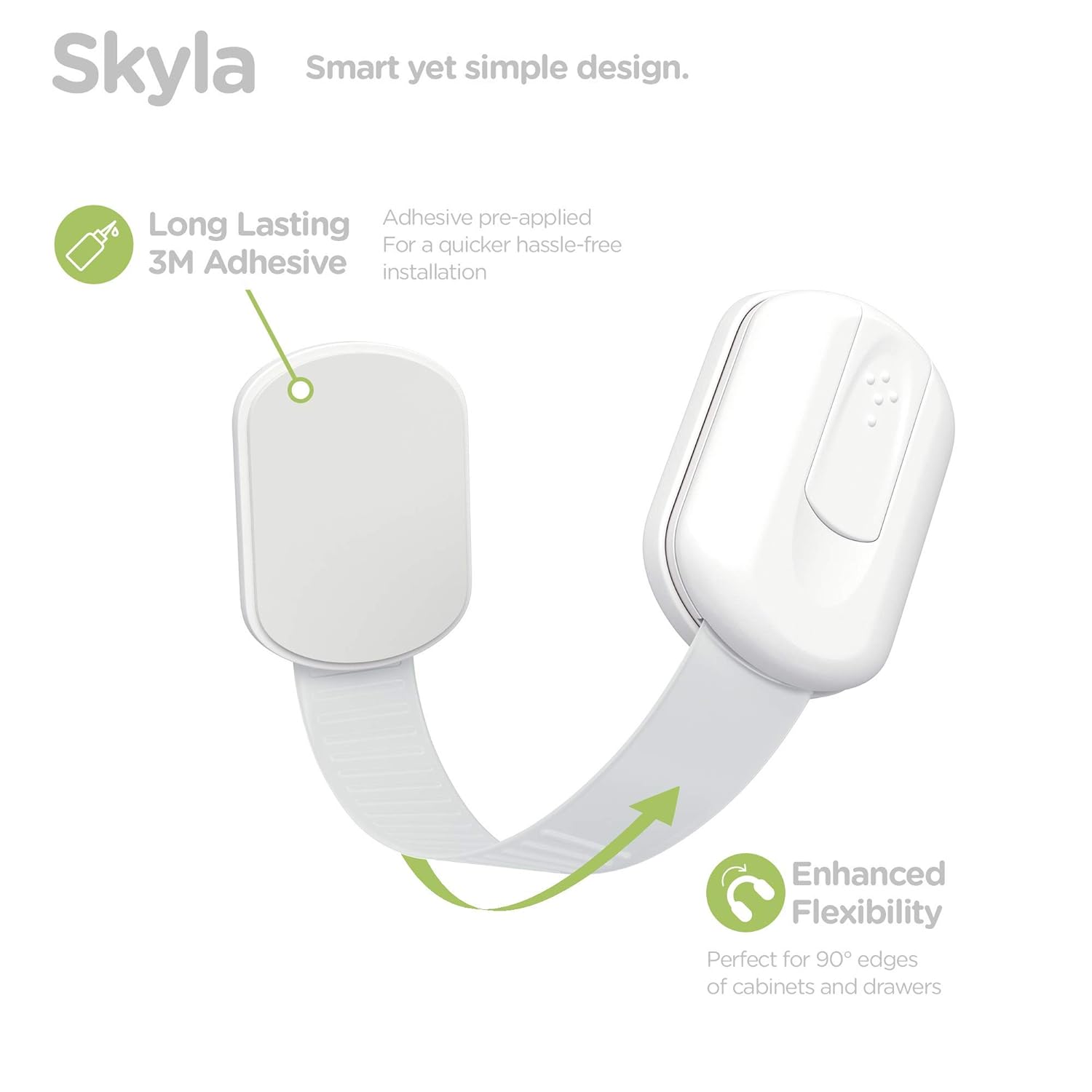SKYLA HOMES Child Safety Cabinet Locks, White, 8 Pack