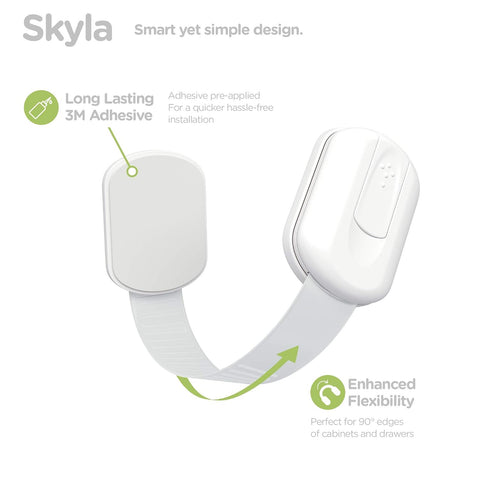 SKYLA HOMES Cabinet Strap Locks for Baby Proofing, 12 Pack, White