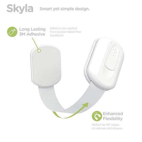 SKYLA HOMES Child Safety Cabinet Locks, White, 8 Pack