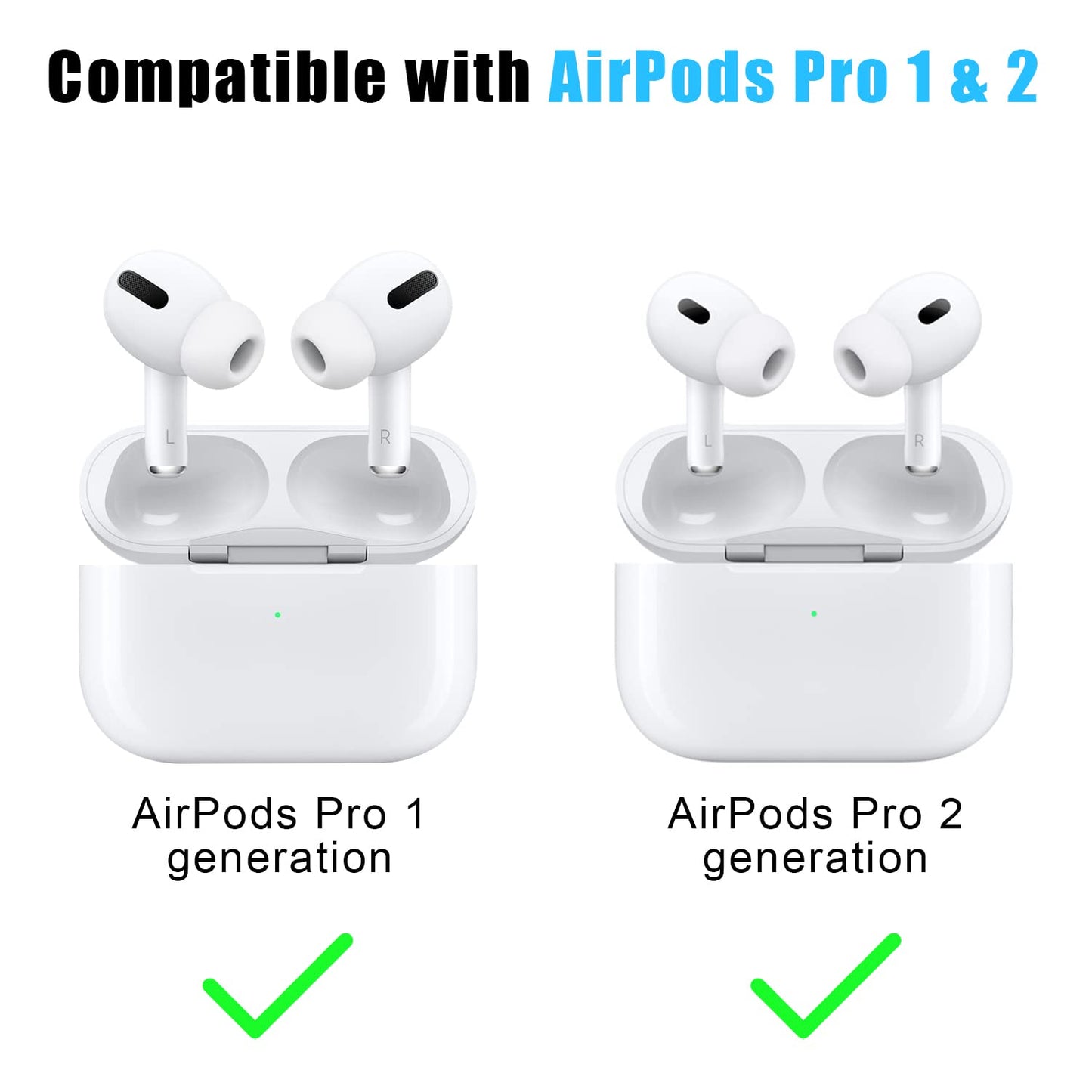 [3 Pairs] Replacement Ear Tips for Airpods Pro and Airpods Pro 2nd Generation with Noise Reduction Hole, Silicone Ear Tips for Airpods Pro with Portable Storage Box and Fit in The Charging Case(S/M/L)