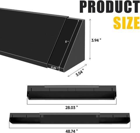 Black Fireplace Hood Heat Deflector,28" to 48" Adjustable