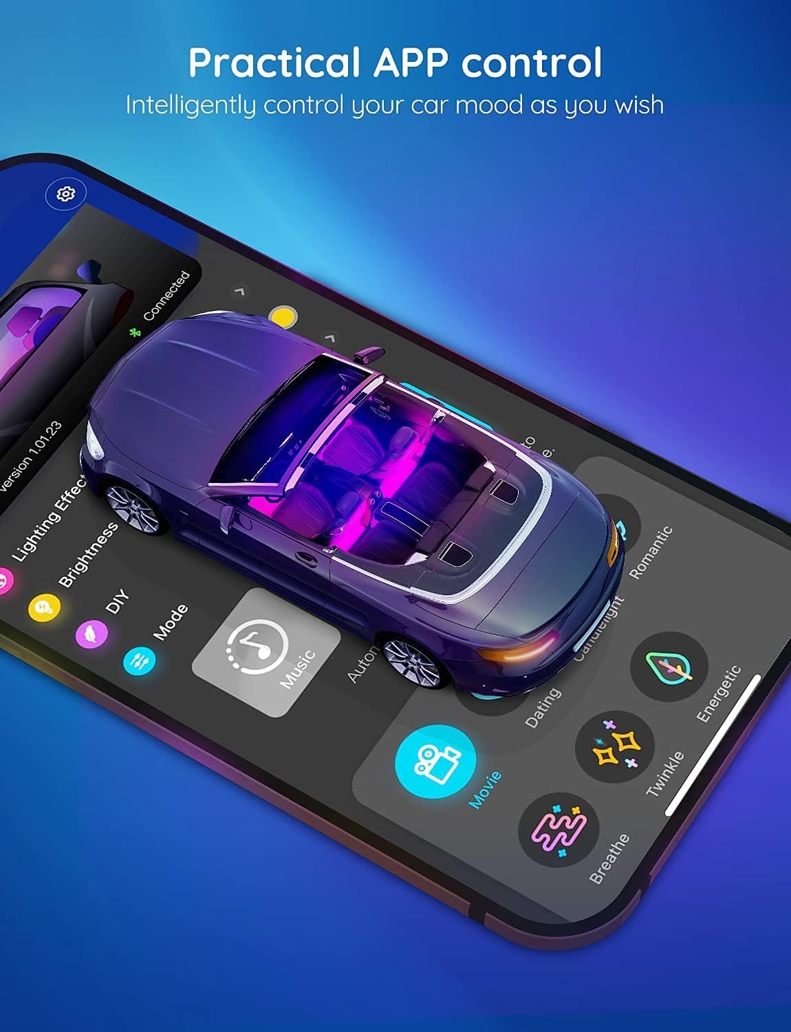 Govee Car LED Lights, RGB Smart Car Interior Lights, App Control