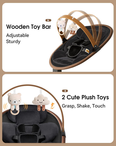 Baby Swings for Infants, Electric Infant Swing with 5 Speed Modes, Black