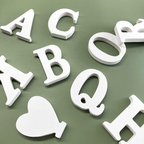 4 Inch Unfinished Wood Letters, White Wooden Alphabet Letters for Wall Decor, Marquee Letters, Home and Party Projects (Letter E)