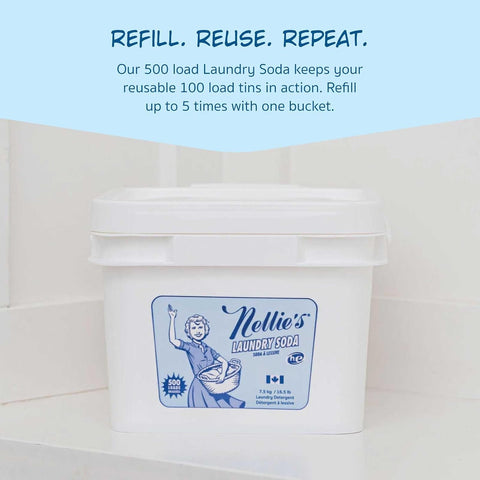 Nellie's Laundry Soda | Powder Laundry Detergent 500 Loads | Made in Canada