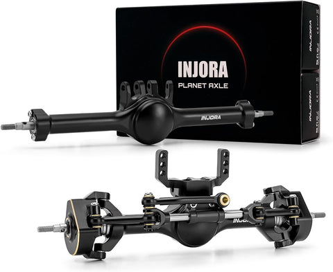 INJORA +7mm Planet Axles with Double Joint Shafts for 1/18 TRX4M (Black)