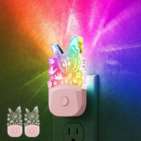 DORESshop Night Lights Plug into Wall [2 Pack],Butterfly Night Light