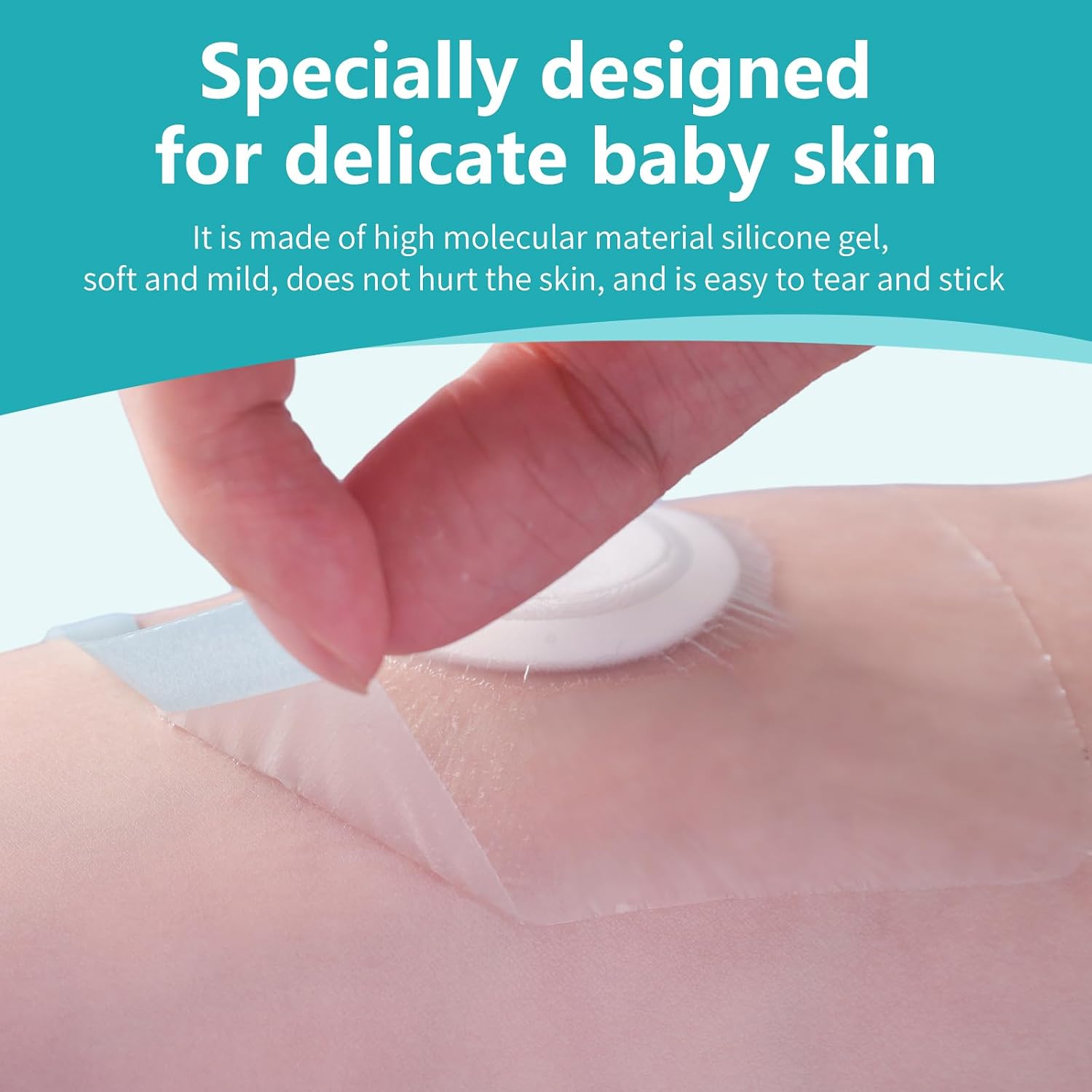 Baby Belly Navel Patches(5 Pieces),Belly Button Shaper with Waterproof Cotton Pads,Infant Essentials Must Haves,Baby Belly Button wrap 8×8cm