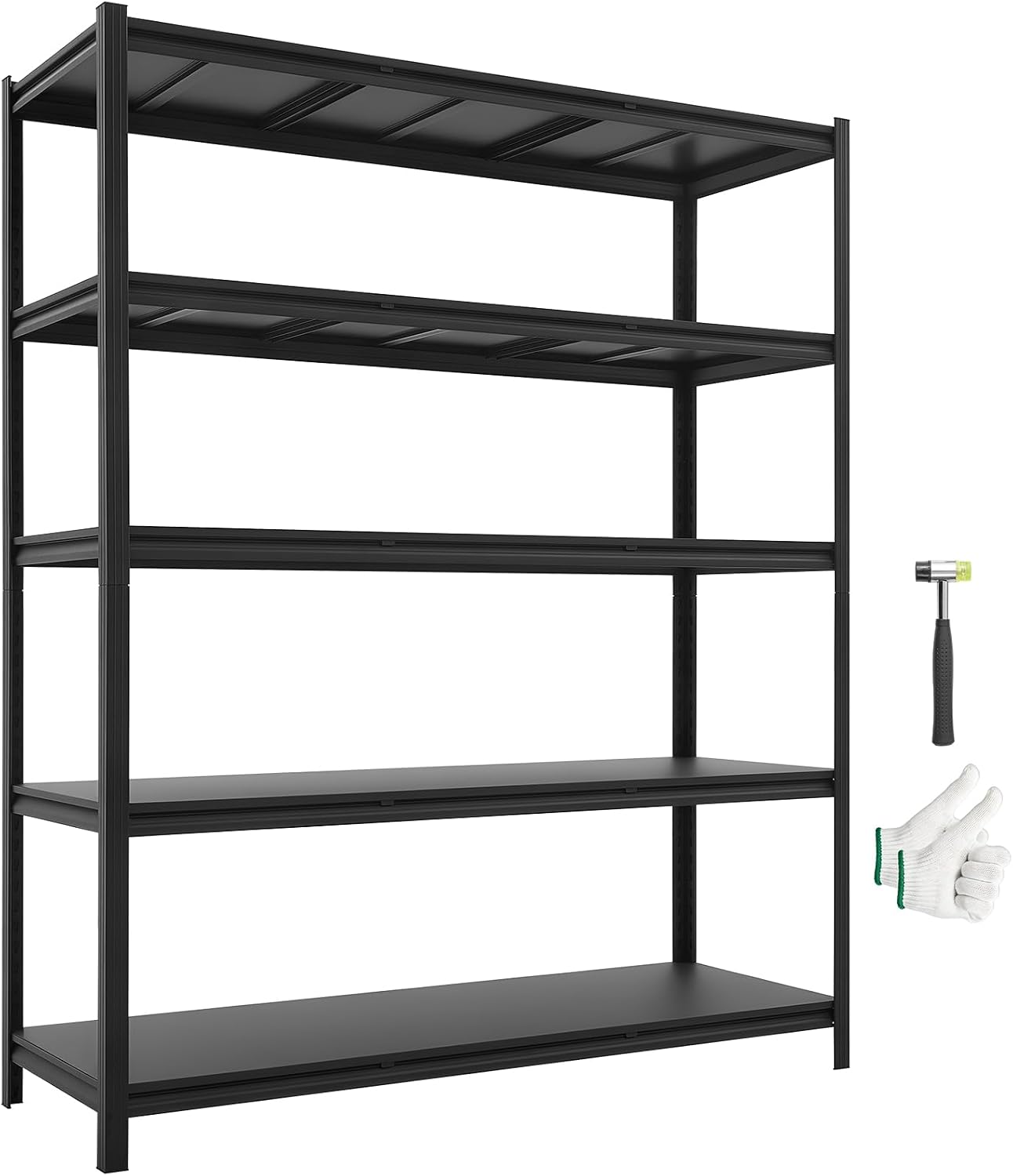 VEVOR Garage Shelving, 5-Tier Adjustable Storage Shelves, 3000 lbs Heavy Duty Garage Shelves, Metal Utility Rack Shelf for Garage Workshop Warehouse Basement, 59.49" W x 20.55" D x 71.38" H