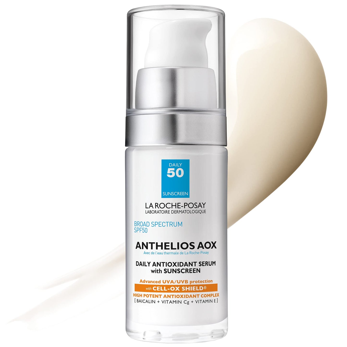 La Roche-Posay Anthelios AOX Daily Antioxidant Serum with SPF, Face Moisturizer with Sunscreen and Vitamin C & E, Oil Free Face Sunscreen for Sensitive Skin, Moisturizing Sun Protection