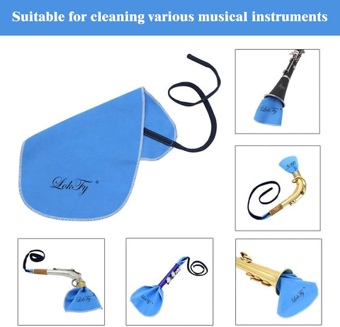 Cleaning Cloth for Inside Tube Suitable for Clarinet Piccolo Flute Sax Saxophone (Blue)