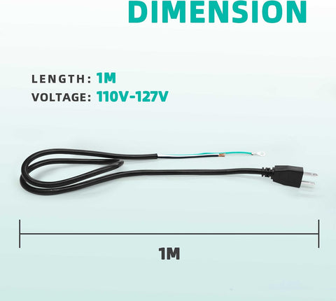 FIREGAS Power Cord with Plug for TF39 Series Under-Cabinet Range Hoods