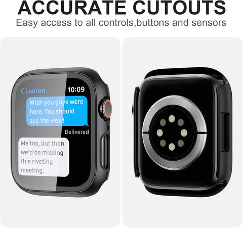 JZK Case with Screen Protector for Apple Watch Series 6/5/4/SE3 44mm,Clear