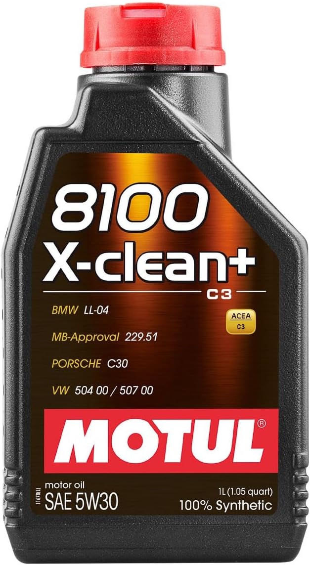 Motul 8100 X-Clean 5W-30 Full Synthetic Motor Oil | Engineered to Help Protect Emissions Systems, Clean Engine Performance | Long Drain Capable, Improved Engine Responsiveness | 5L