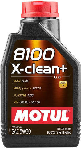 Motul 8100 X-Clean 5W-30 Full Synthetic Motor Oil | Engineered to Help Protect Emissions Systems, Clean Engine Performance | Long Drain Capable, Improved Engine Responsiveness | 5L