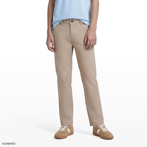 Izod Boys' School Uniform Twill Pants, Flat Front & Comfortable Waistband with 5 Pockets