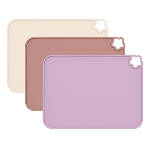 Silicone Placemat for Toddles Kids Non-Slip Reusable Portable Kids Placemats for Dinning Table Heat Resistant Placemats, Baby Placemat Stain Resistant Silicone Mat for Dining Table 3 Pack