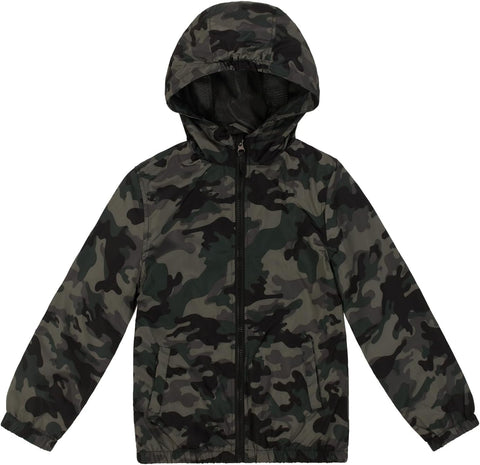 SUNDAY ROSE Boys Rain Jacket Lightweight Breathable Raincoat Waterproof Hooded Windbreaker For Kids