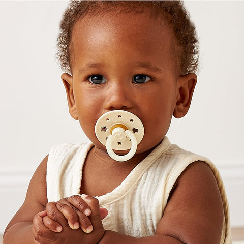 Itzy Ritzy Natural Rubber Pacifiers for 6-18 Mo, Set of 2, Glow in The Dark