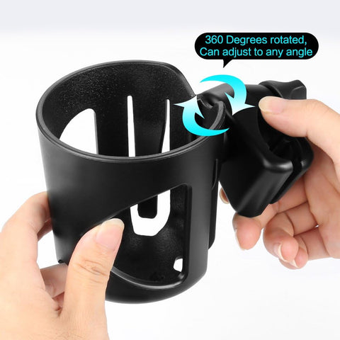 Accmor Stroller Cup Holder, Universal Cup Holder for Walker Wheelchair Bike Scooter, 360° Rotatable Stroller Cup Holder Attachment Walker Wheelchair Accessory
